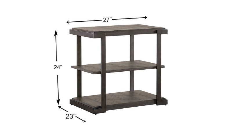 Dimension Details of the Modern View Tiered End Table in Gray by Liberty Furniture | Home Furniture Plus Bedding