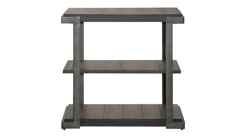 Side View of the Modern View Tiered End Table in Gray by Liberty Furniture | Home Furniture Plus Bedding