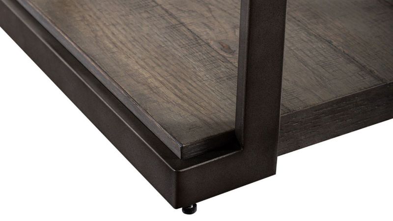 Close Up View of the Bottom Shelf on the Modern View Tiered End Table in Gray by Liberty Furniture | Home Furniture Plus Bedding
