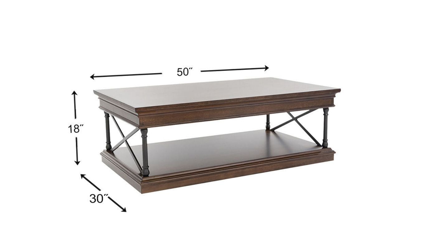 Dimension Details of the Tribeca Coffee Table in Brown by Liberty Furniture | Home Furniture Plus Bedding