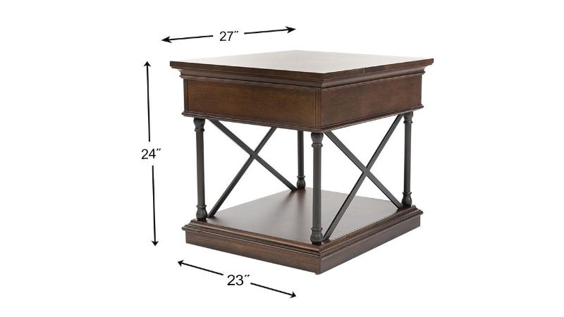 Dimension Details of the Tribeca End Table in Brown by Liberty Furniture | Home Furniture Plus Bedding