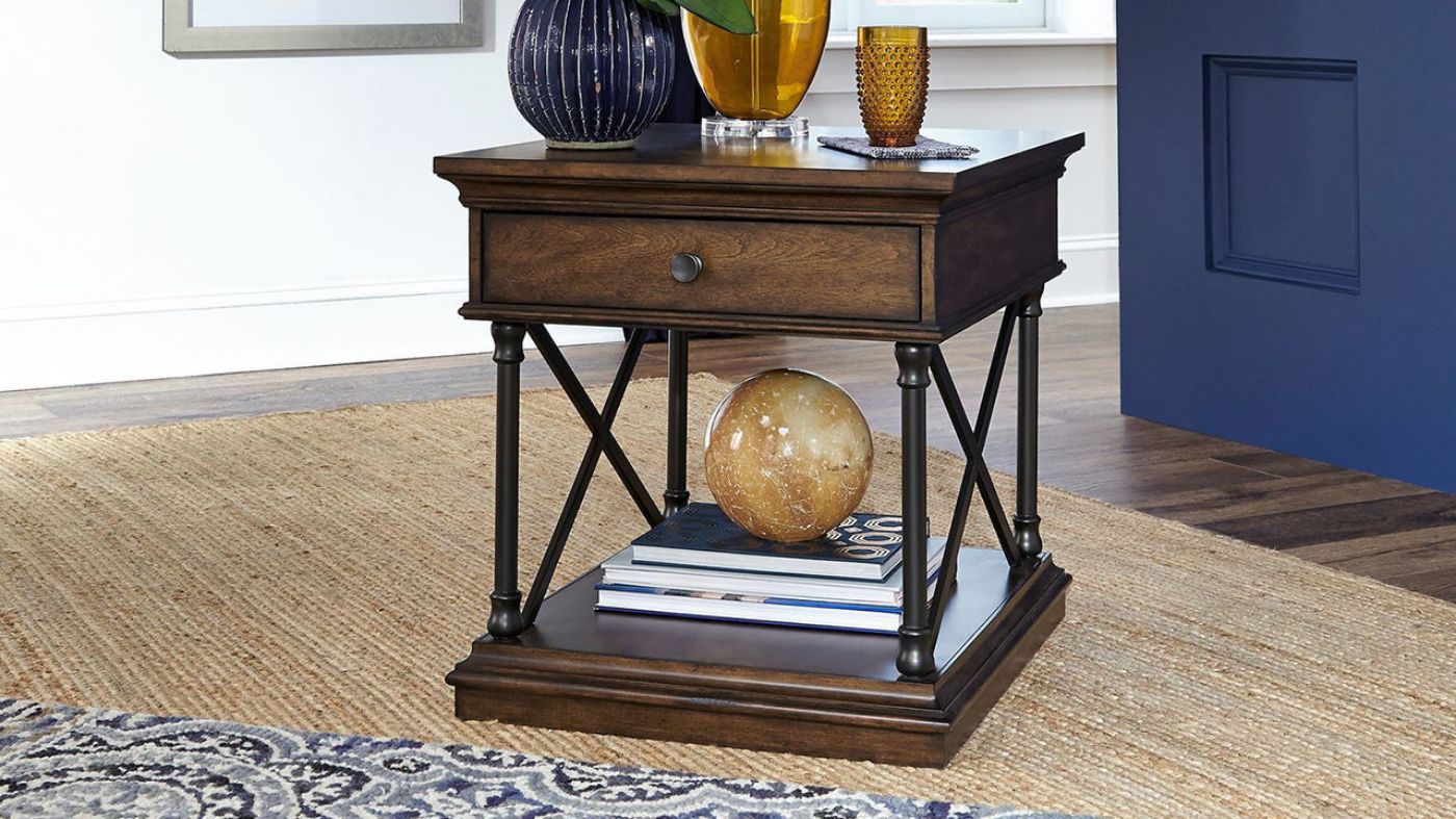 Room View of the Tribeca End Table in Brown by Liberty Furniture | Home Furniture Plus Bedding