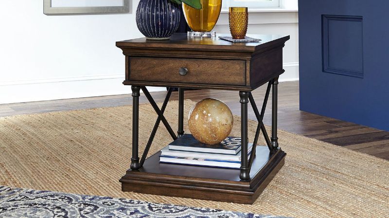 Room View of the Tribeca End Table in Brown by Liberty Furniture | Home Furniture Plus Bedding