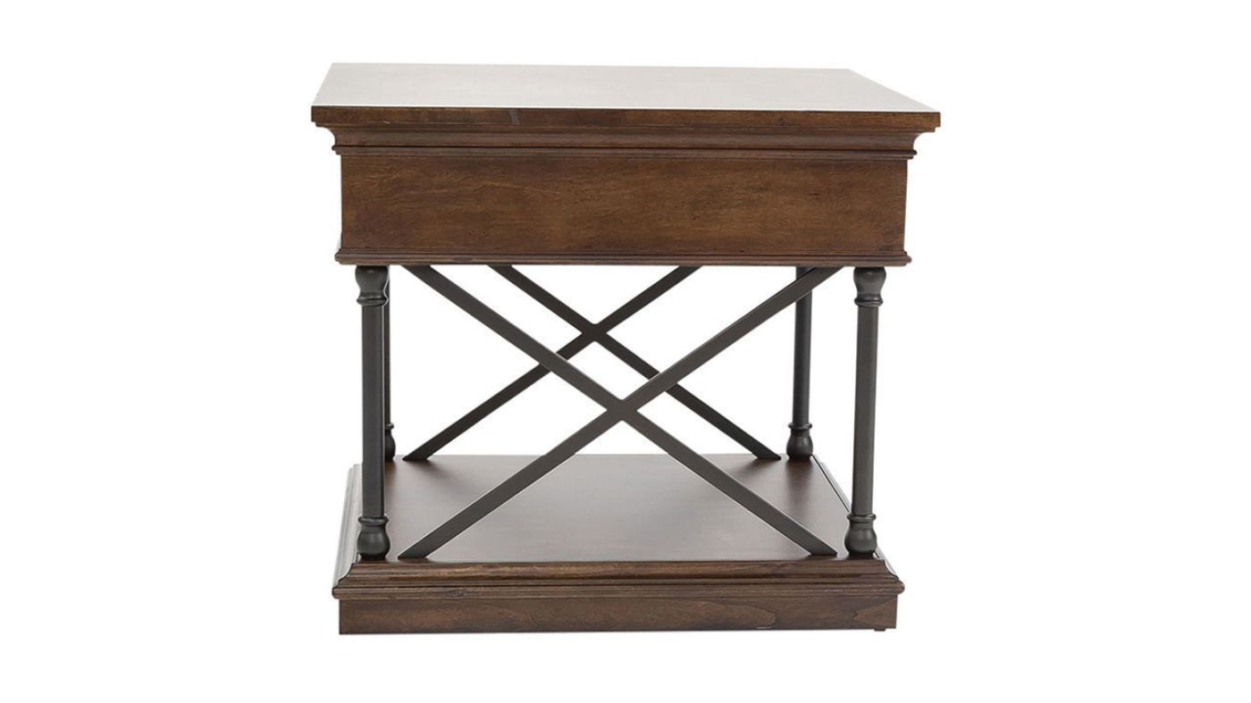 Side View of the Tribeca End Table in Brown by Liberty Furniture | Home Furniture Plus Bedding