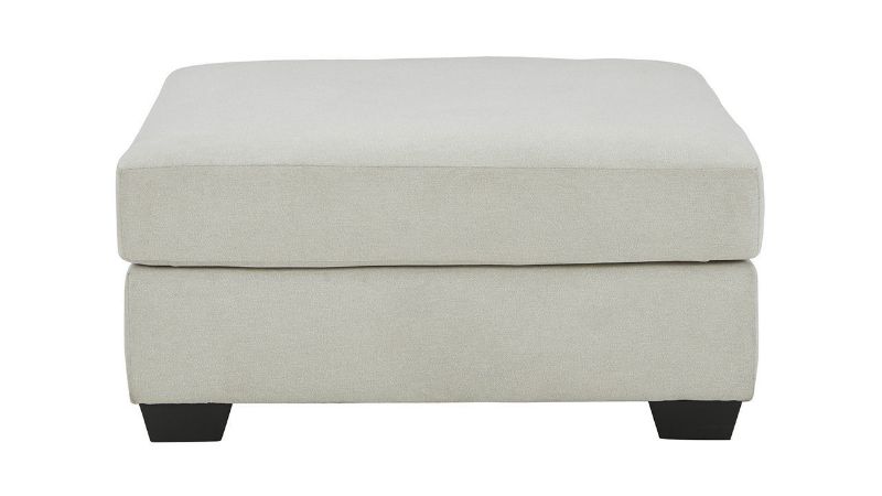 Front Facing View of the Lowder Ottoman in Stone Gray by Ashley Furniture  |Home Furniture Plus Bedding