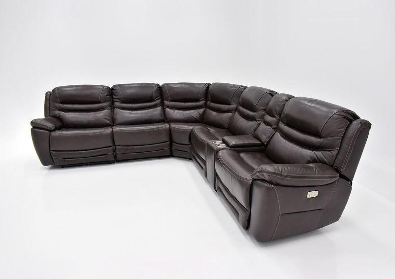 Picture of Dallas POWER Reclining Sectional Sofa - Brown