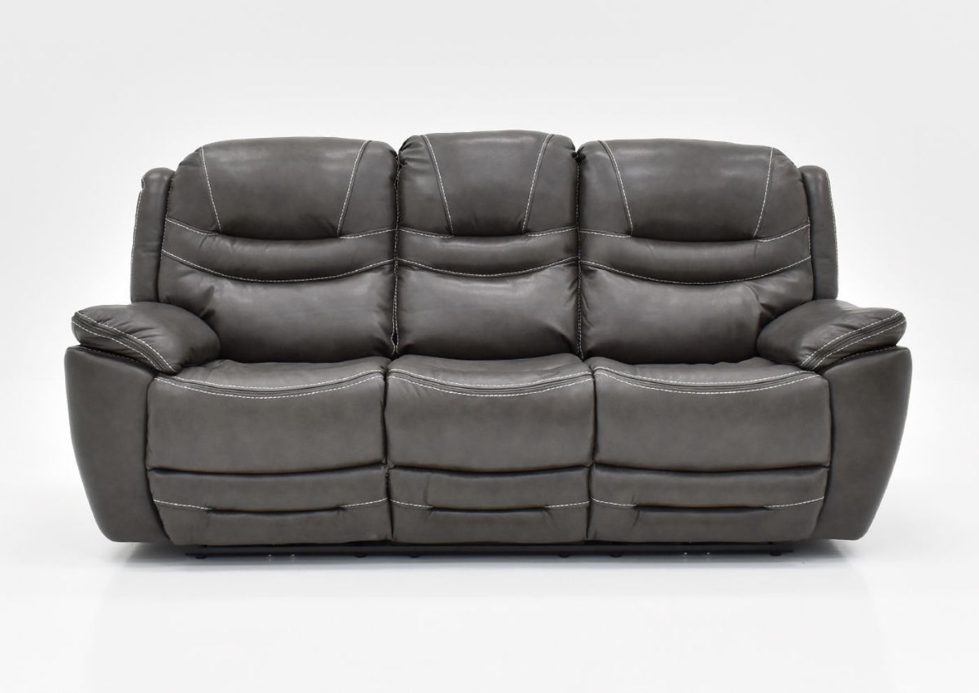 Front Facing View of the Dallas POWER Reclining Sofa in Gray | Home Furniture Plus Bedding