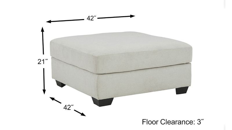 Dimension Details of the Lowder Ottoman in Stone Gray by Ashley Furniture | Home Furniture Plus Bedding