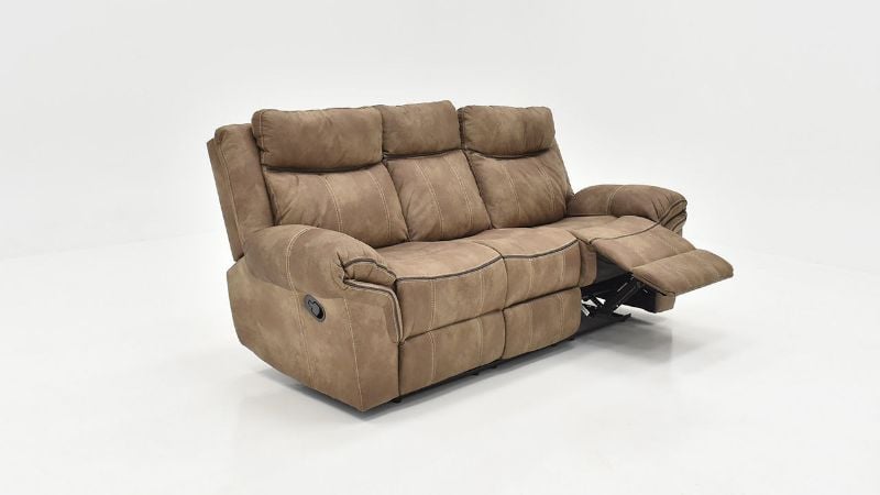 Angled View of the Nashville Reclining Sofa in Brown by Steve Silver | Home Furniture Plus Bedding