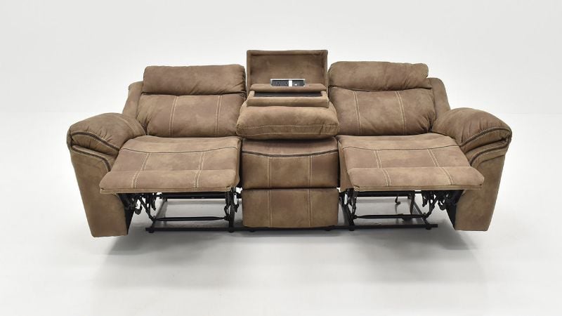 Front Facing Opened  View of the Nashville Reclining Sofa in Brown by Steve Silver | Home Furniture Plus Bedding