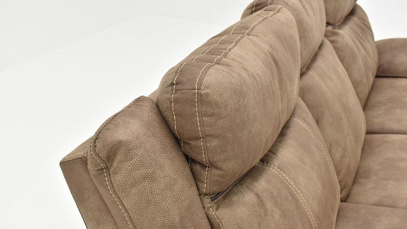 Upper Back View of the Nashville Reclining Sofa in Brown by Steve Silver | Home Furniture Plus Bedding