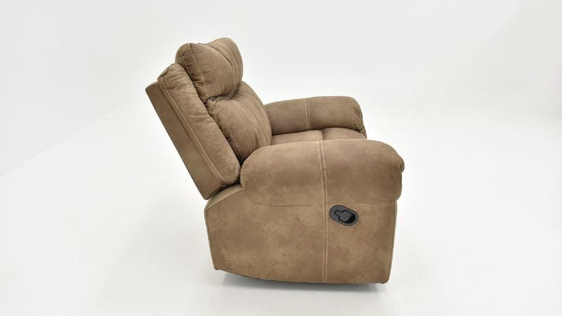 Side View of the Nashville Glider Recliner in Brown by Steve Silver | Home Furniture Plus Bedding