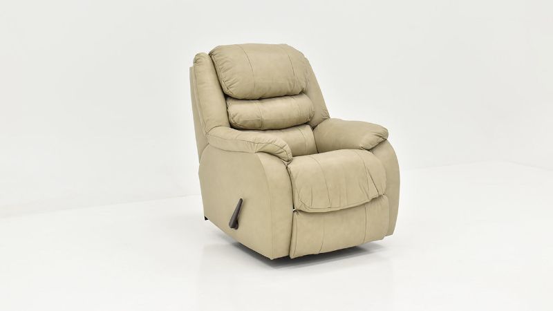 Angled View of the Triple Crown Swivel Glider Recliner in Cream by Homestretch | Home Furniture Plus Bedding