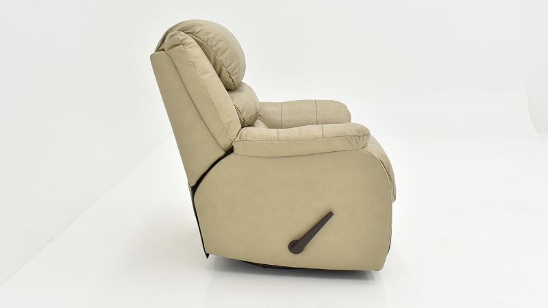 Side View of the Triple Crown Swivel Glider Recliner in Cream by Homestretch | Home Furniture Plus Bedding