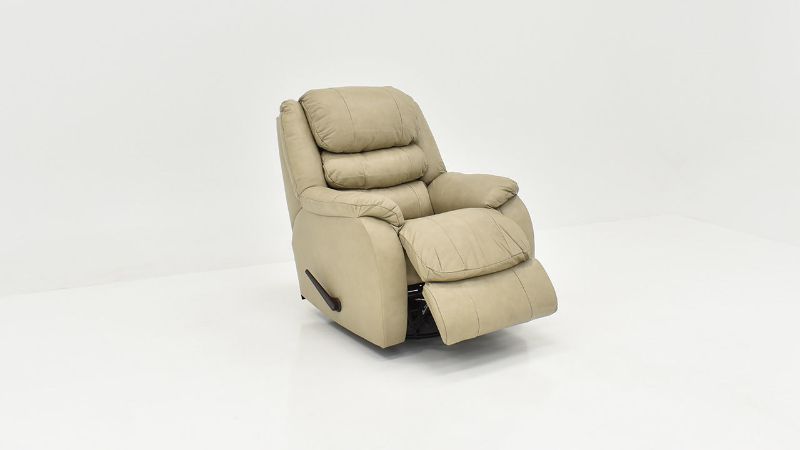 Slightly Angled Open View of the Triple Crown Swivel Glider Recliner in Cream by Homestretch | Home Furniture Plus Bedding