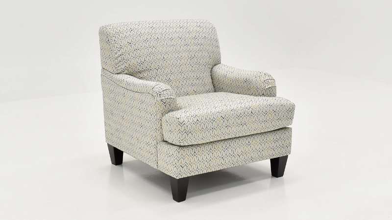 Slightly Angled View of the Feather Accent Chair in a Multicolored Pattern by Behold Home | Home Furniture Plus Bedding