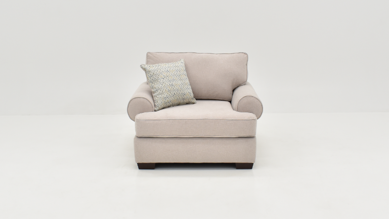 Front Facing View of the Feather Chair in Off-White by Behold Home | Home Furniture Plus Bedding