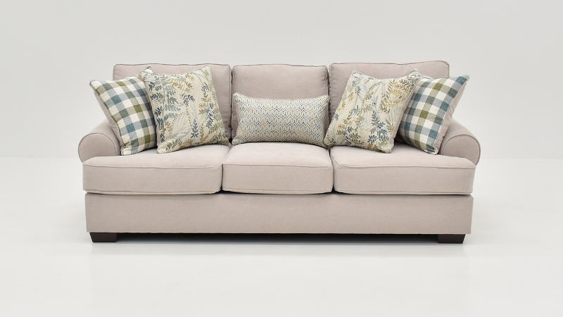 	Front Facing View of the Feather Sofa in Off-White by Behold Home | Home Furniture Plus Bedding