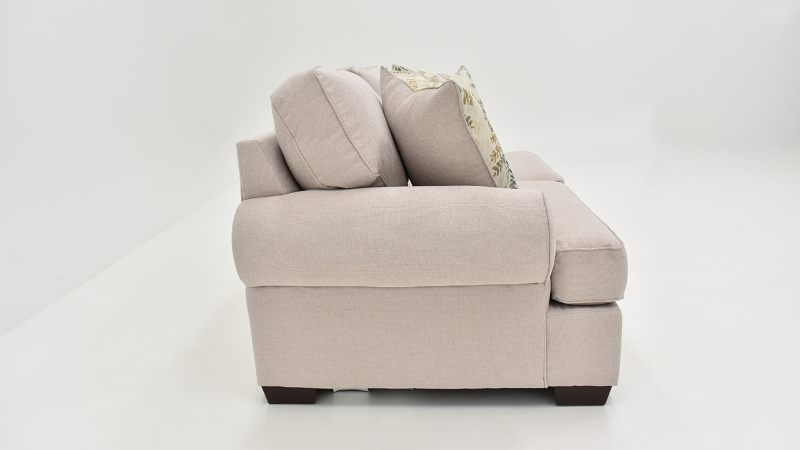 Side View of the Feather Loveseat in Off-White by Behold Home | Home Furniture Plus Bedding