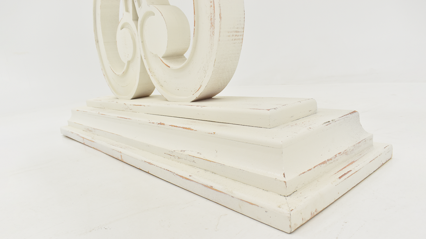 Base  of the Harp Accent Table in Off White by Vintage Furniture | Home Furniture Plus Bedding