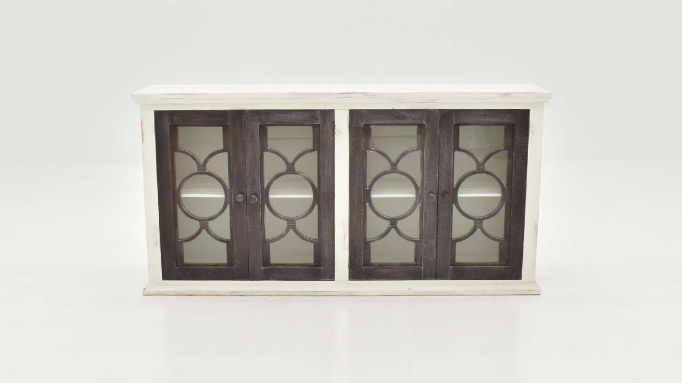 Front Facing View of the Windamere 4 Door Console in Off White by Vintage Furniture | Home Furniture Plus Bedding
