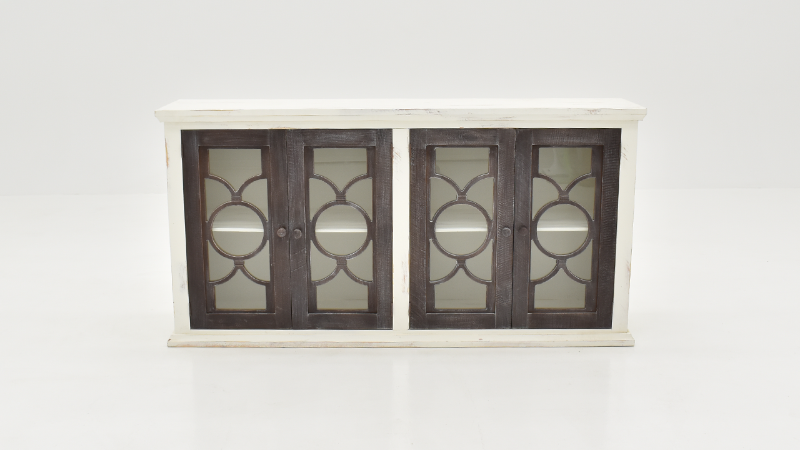 Front Facing View of the Windamere 4 Door Console in Off White by Vintage Furniture | Home Furniture Plus Bedding
