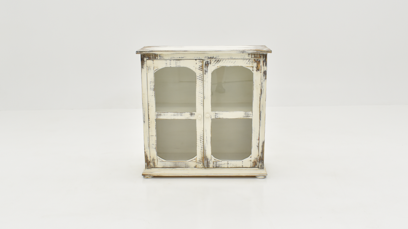 Front Facing View of the Bristol 2 Door Console in Off White by Vintage Furniture | Home Furniture Plus Bedding