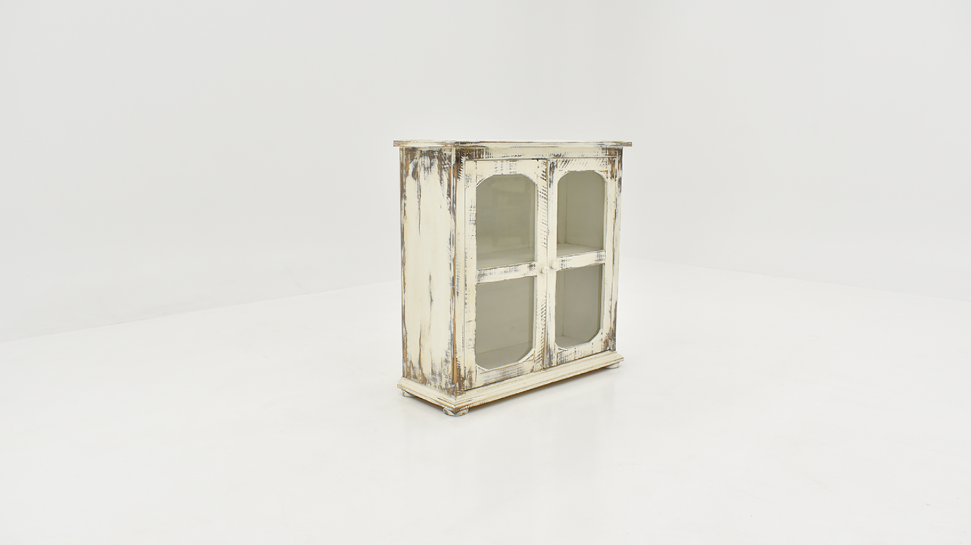 Slightly Angled View of the Bristol 2 Door Console in Off White by Vintage Furniture | Home Furniture Plus Bedding