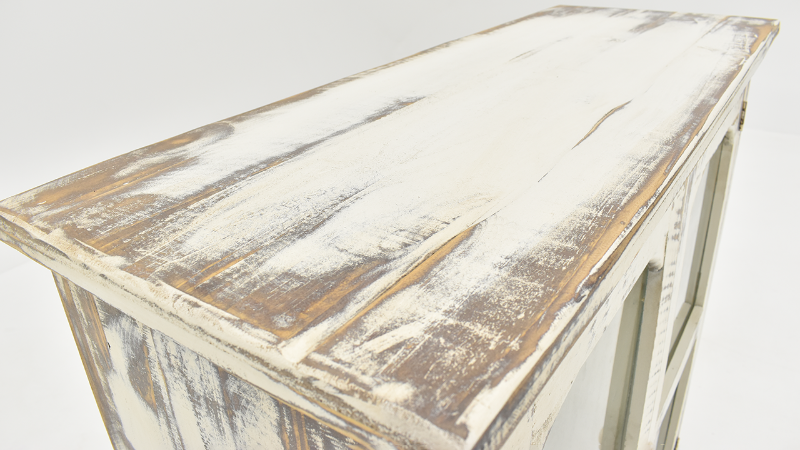 Close Up Top View of the Bristol 2 Door Console in Off White by Vintage Furniture | Home Furniture Plus Bedding