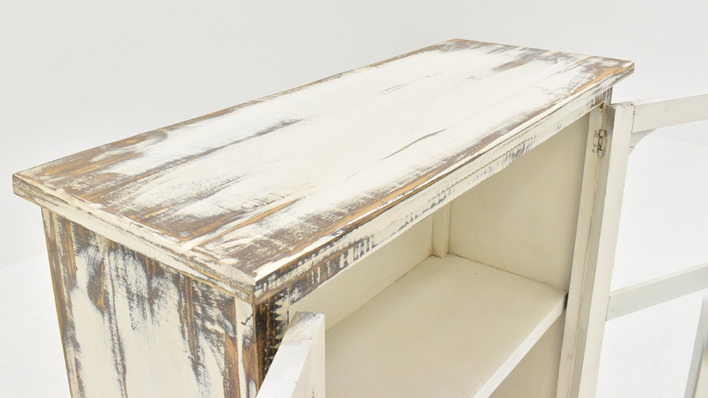Close Up Top View of the Bristol 2 Door Console in Off White by Vintage Furniture | Home Furniture Plus Bedding