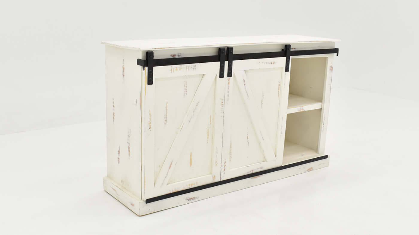 Slightly Angled View of the Collins TV Stand Console - White | Home Furniture Plus Bedding