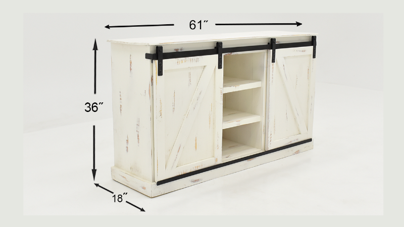Dimension Details on the Collins TV Stand Console - White | Home Furniture Plus Bedding