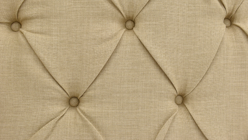 Closeup View of the Button Tufting on the Morrow Queen Upholstered Bed in Natural Tan by Elements International | Home Furniture Plus Bedding