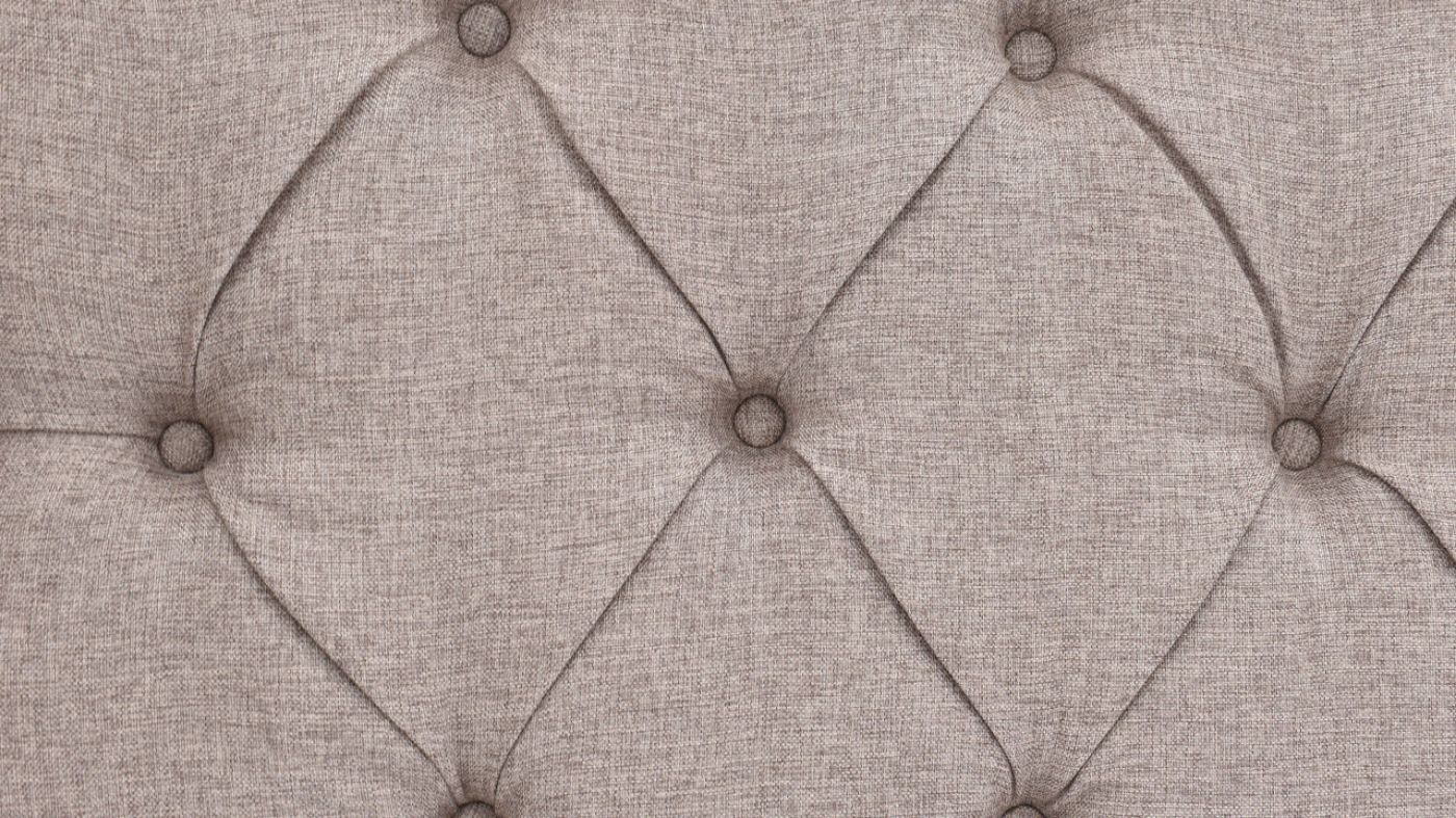 Closeup View of the Button Tufting on the Morrow Queen Upholstered Bed in Gray by Elements International | Home Furniture Plus Bedding