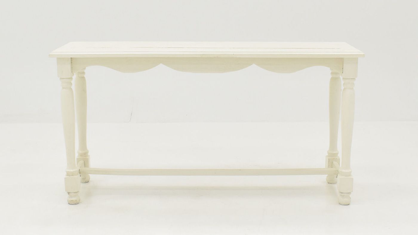 Front Facing View of the Bellevue Sofa Table in Off-White by Vintage Furniture | Home Furniture Plus Bedding