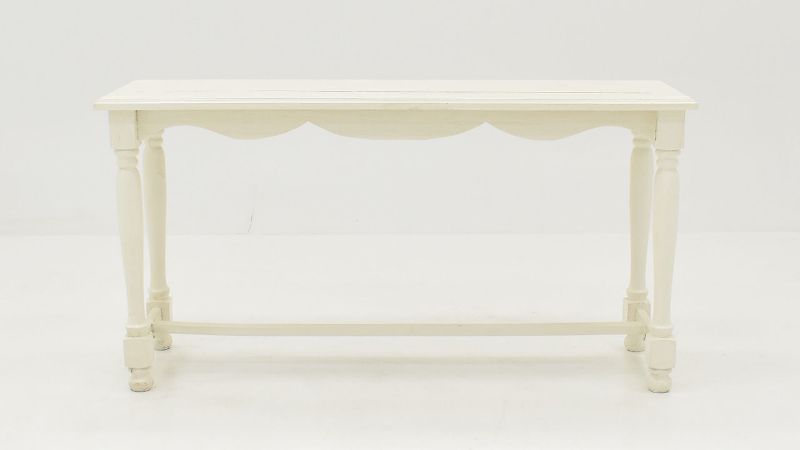Front Facing View of the Bellevue Sofa Table in Off-White by Vintage Furniture | Home Furniture Plus Bedding