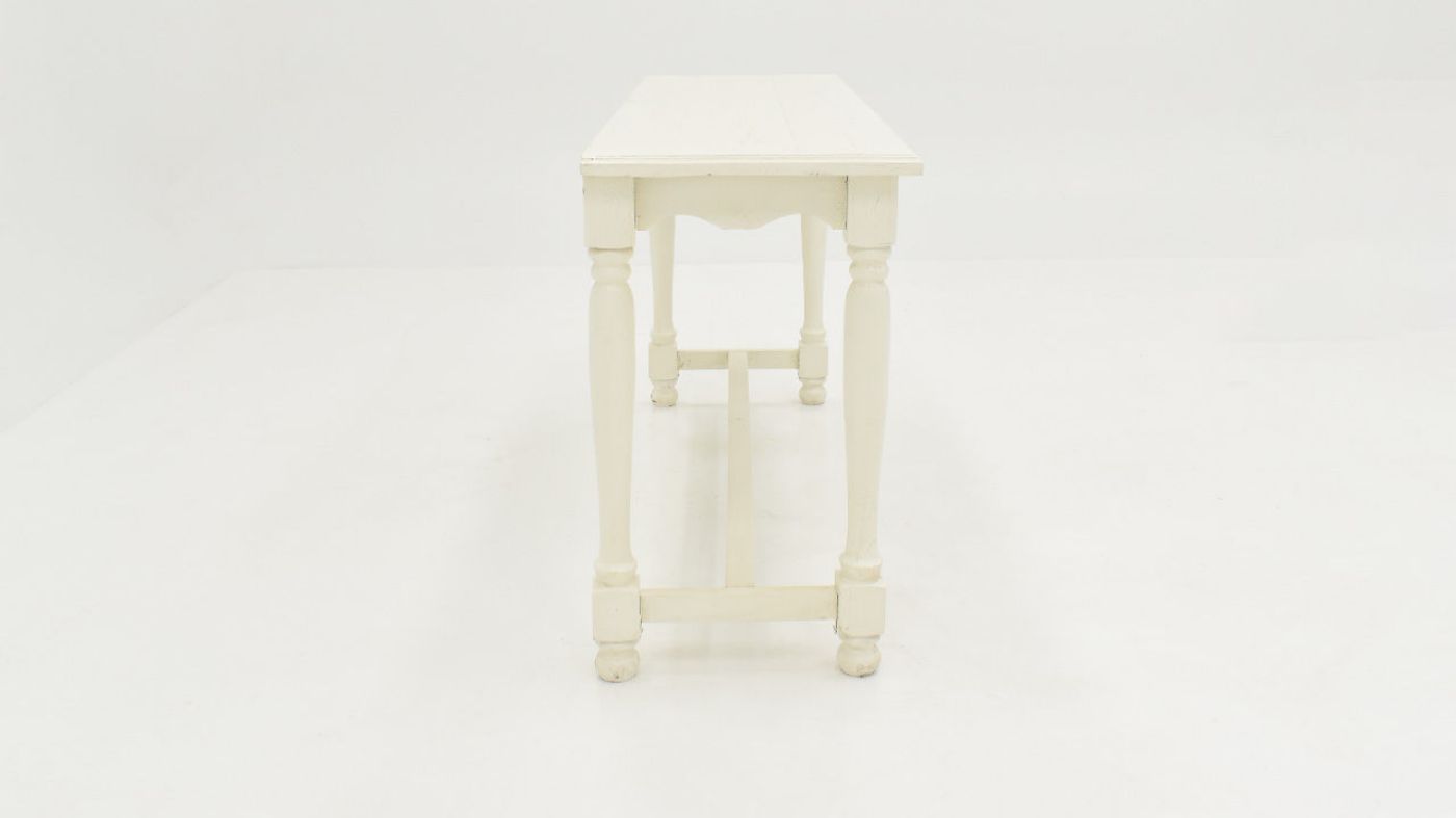 Side View of the Bellevue Sofa Table in Off-White by Vintage Furniture | Home Furniture Plus Bedding