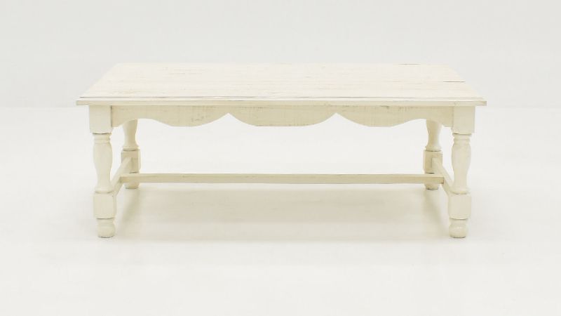 Front Facing View of the Bellevue Coffee Table in Off-White by Vintage Furniture | Home Furniture Plus Bedding