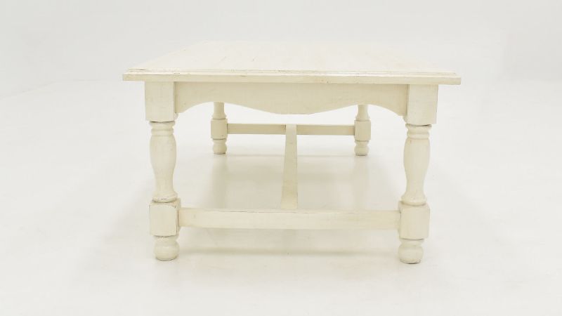 Side View of the Bellevue Coffee Table in Off-White by Vintage Furniture | Home Furniture Plus Bedding