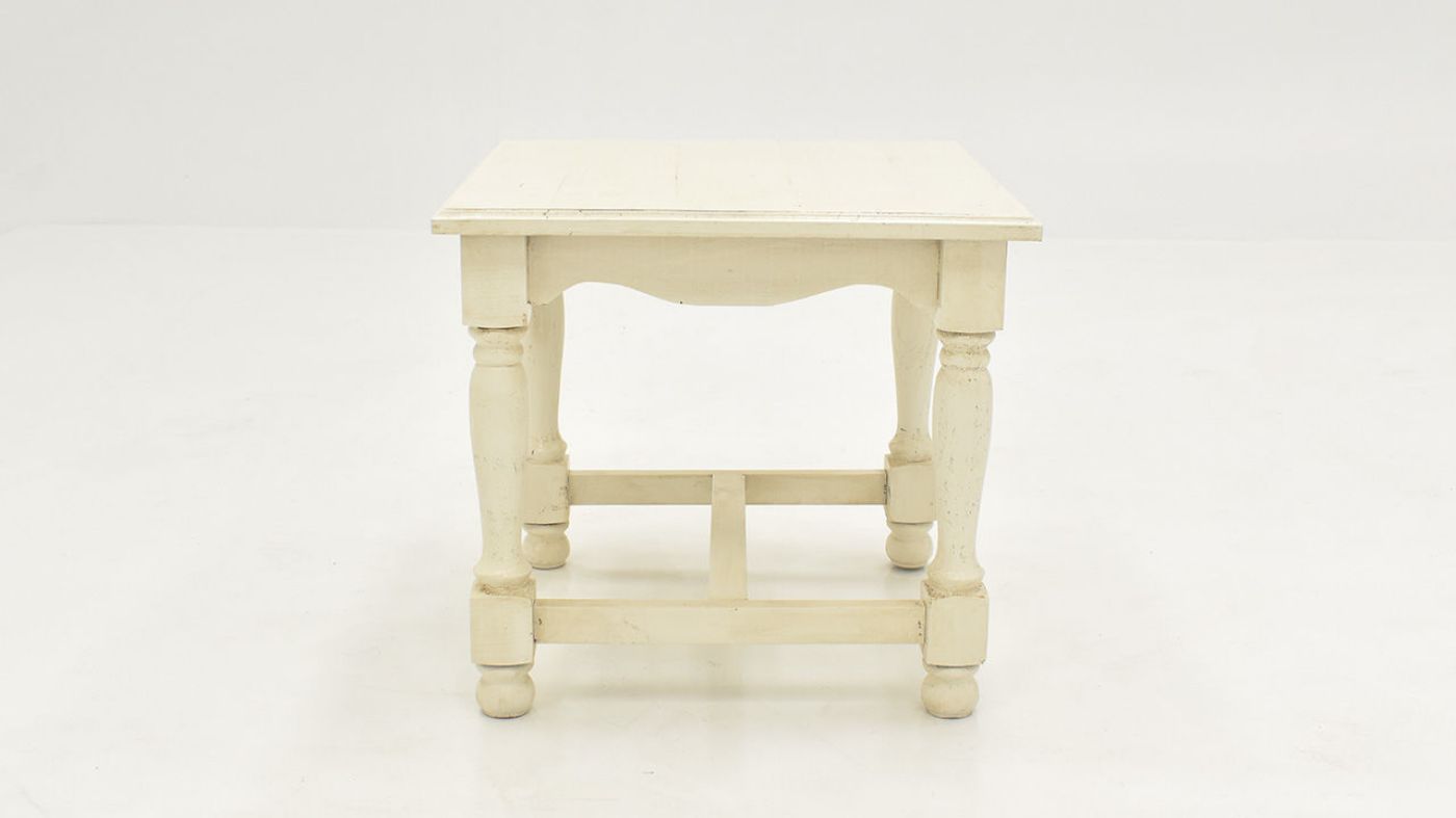 Side View of the Bellevue End Table in Off-White by Vintage Furniture | Home Furniture Plus Bedding