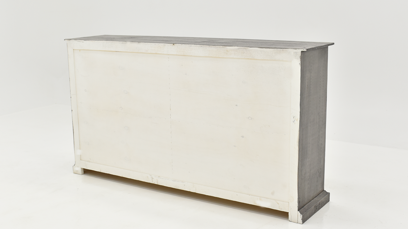 Back of the Diamond 4 Door Console Cabinet or TV Stand by Vintage - Gray | Home Furniture Plus Bedding