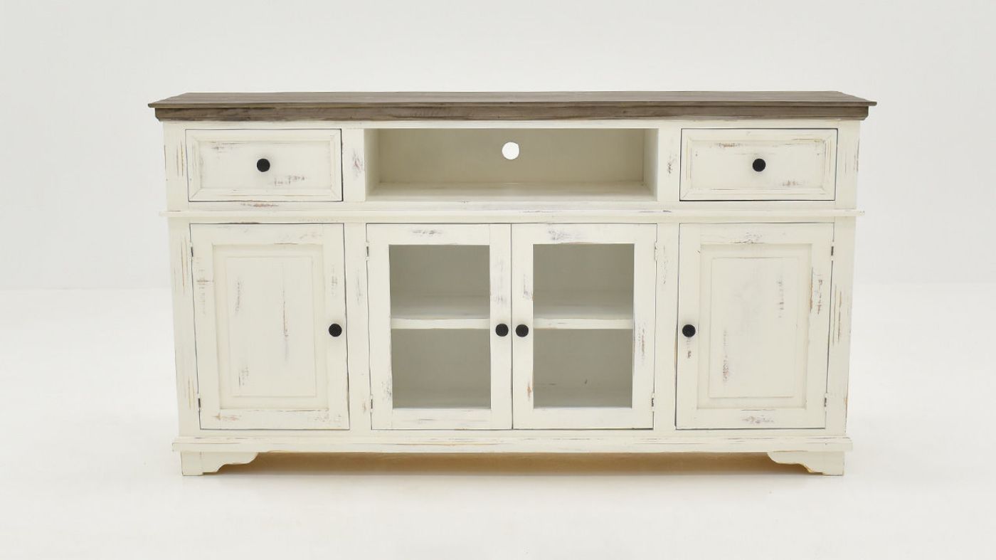 Charleston TV Stand Console Cabinet - White | Home Furniture Plus Bedding