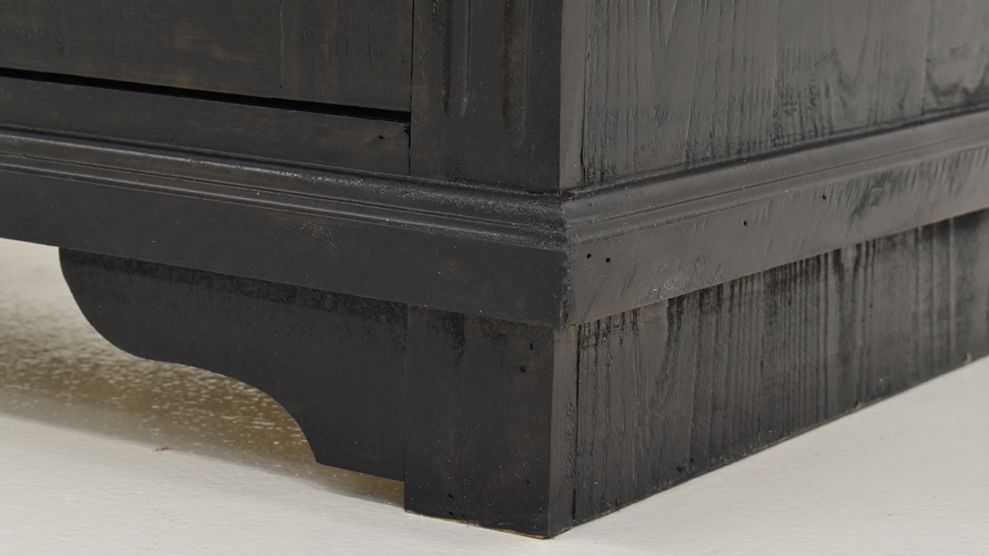 Bottom Corner of the Charleston TV Stand Console Cabinet - Mink Brown | Home Furniture Plus Bedding	