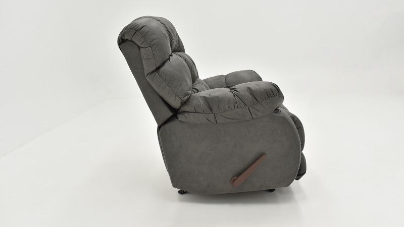 Side View of the Nevada Rocker Recliner in Ash Gray by Behold Home | Home Furniture Plus Bedding