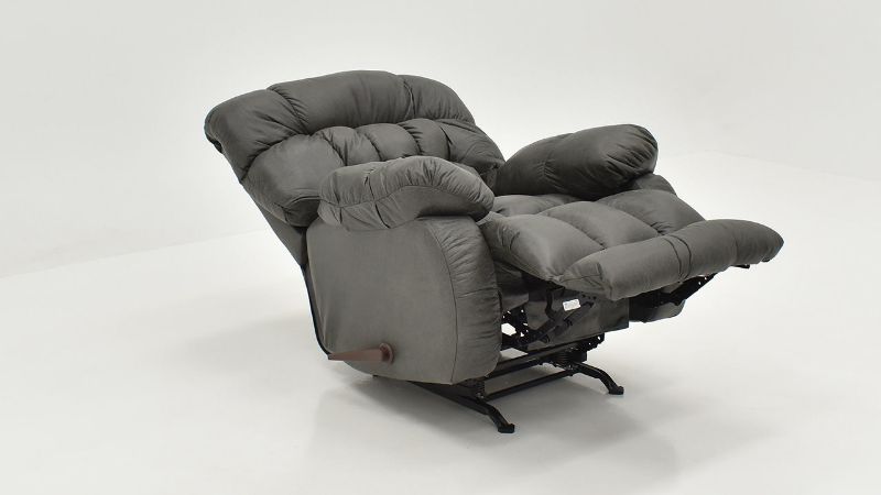 Slightly Angled View with Foot Opened on the Nevada Rocker Recliner in Ash Gray by Behold Home | Home Furniture Plus Bedding