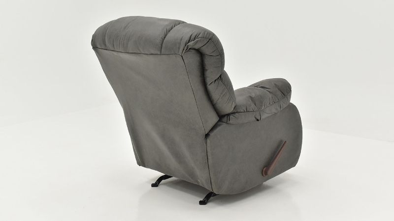 Slightly Angled Rear View of the Nevada Rocker Recliner in Ash Gray by Behold Home | Home Furniture Plus Bedding
