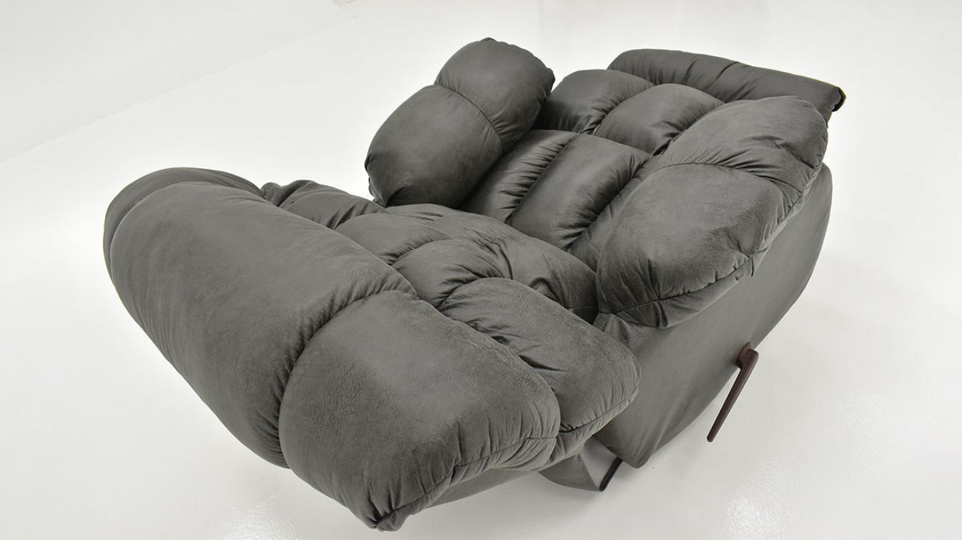 Slightly Angled Overhead View of the Nevada Rocker Recliner in Ash Gray by Behold Home | Home Furniture Plus Bedding