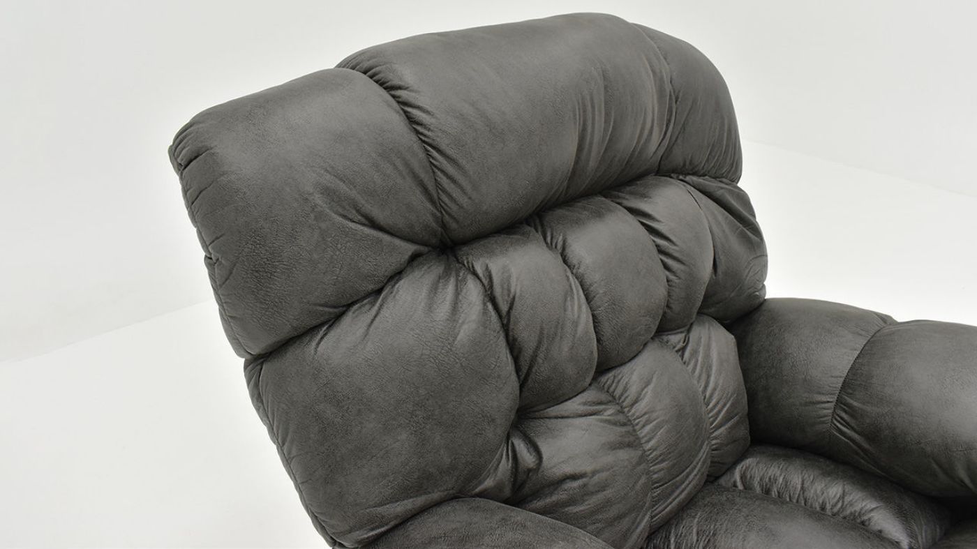 View of the Top Back of the Nevada Rocker Recliner in Ash Gray by Behold Home | Home Furniture Plus Bedding