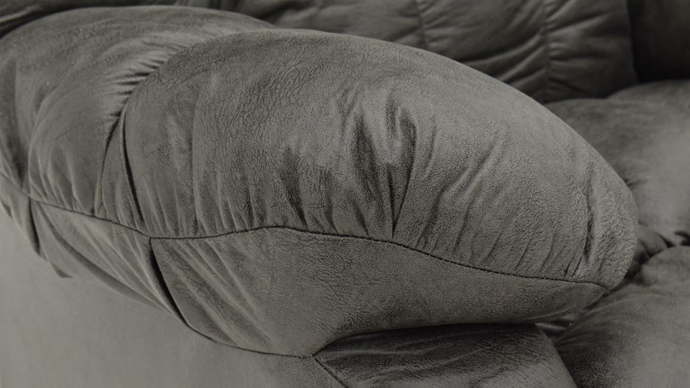 View of the Padded Arm of the Nevada Rocker Recliner in Ash Gray by Behold Home | Home Furniture Plus Bedding