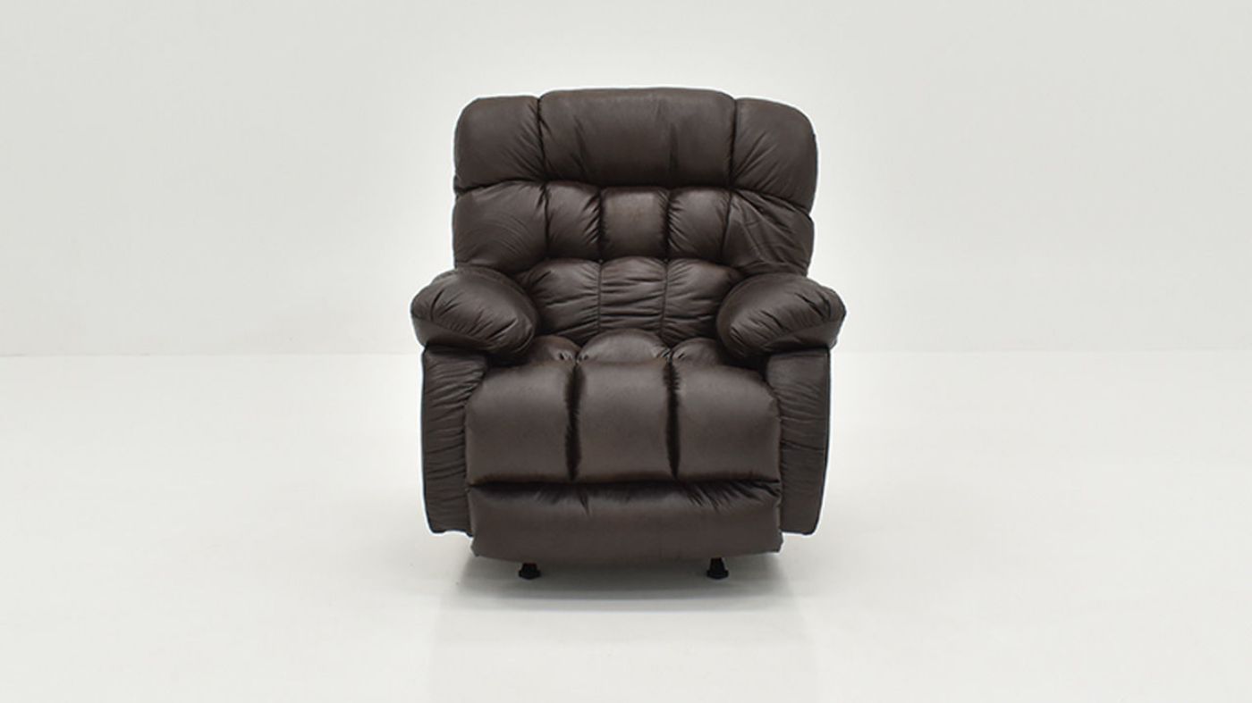 Front Facing View of the Nevada Rocker Recliner in Chocolate Brown by Behold Home | Home Furniture Plus Bedding